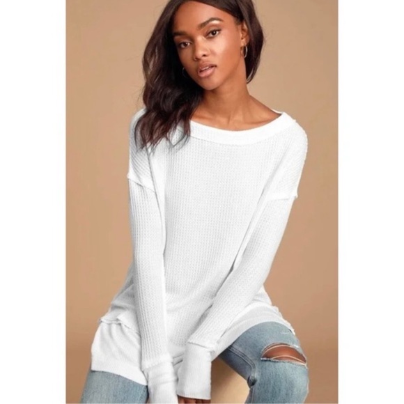 FREE PEOPLE Thermal ANAKIN Collared Thumbhole CurveHem Top main image 1